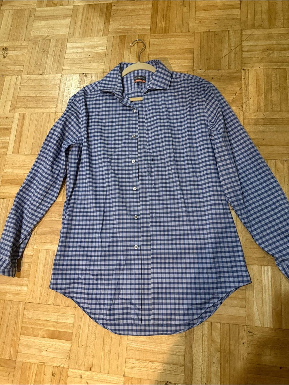 Van Heusen Blue Gingham Dress Shirt